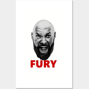 Tyson Fury illustration (Black and white) part of ICONS collection Posters and Art